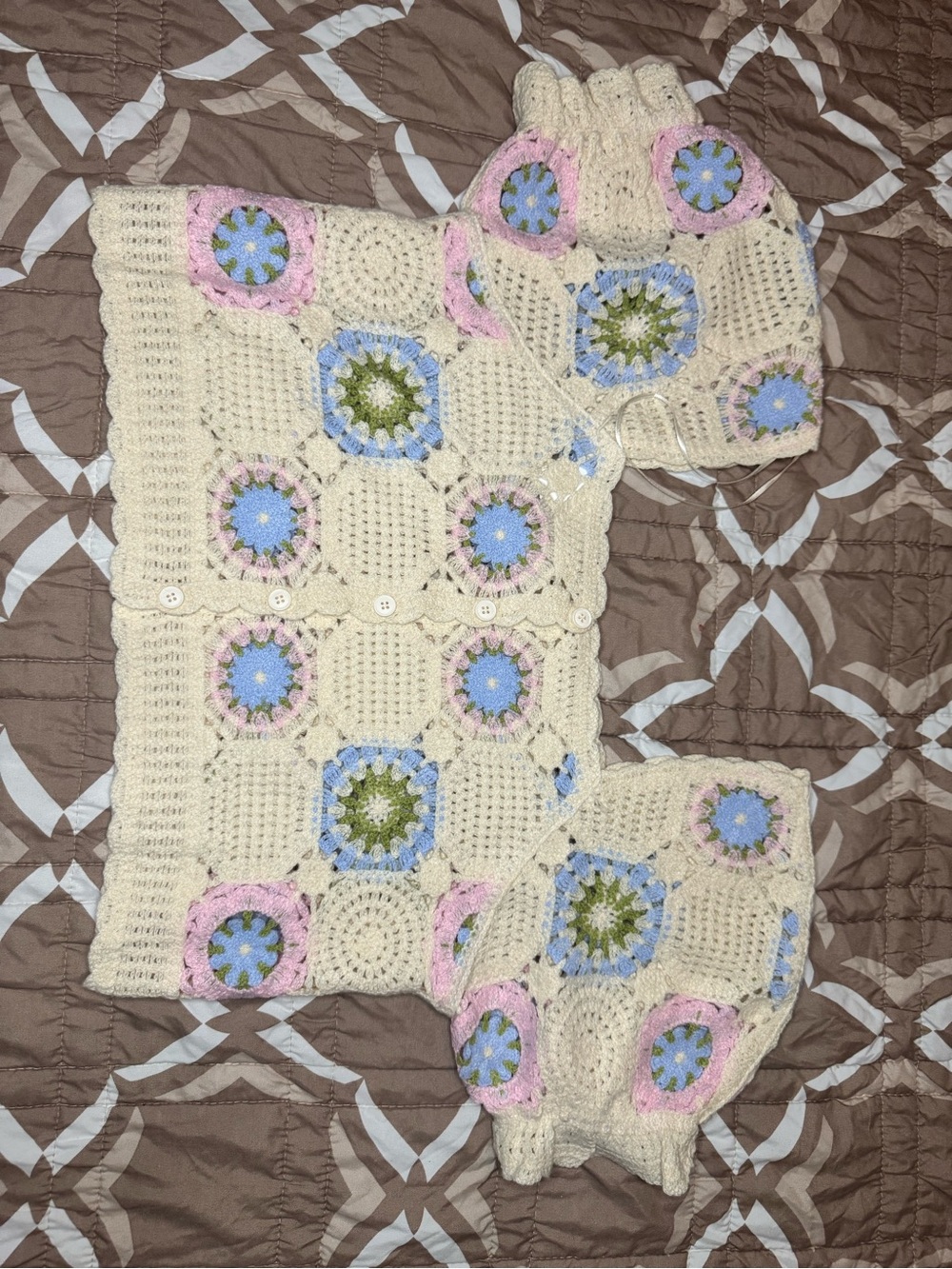 Crocheted floral garment